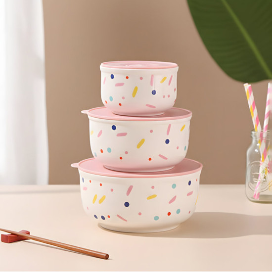 Metal Tupperware Set - 3 Pcs	